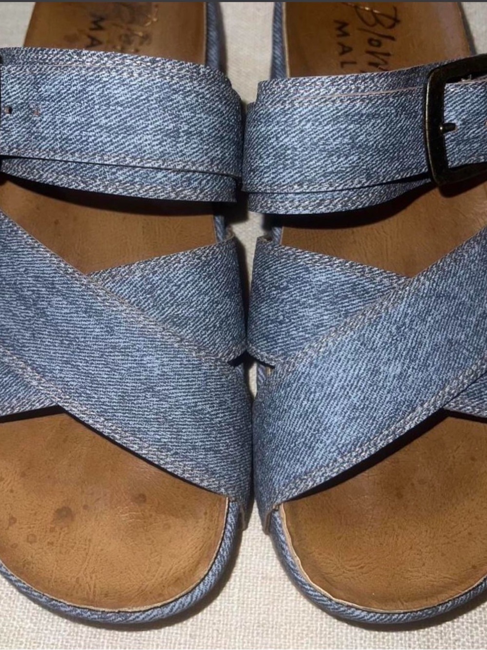 Blowfish Malibu Denim Blue Platform Sandals